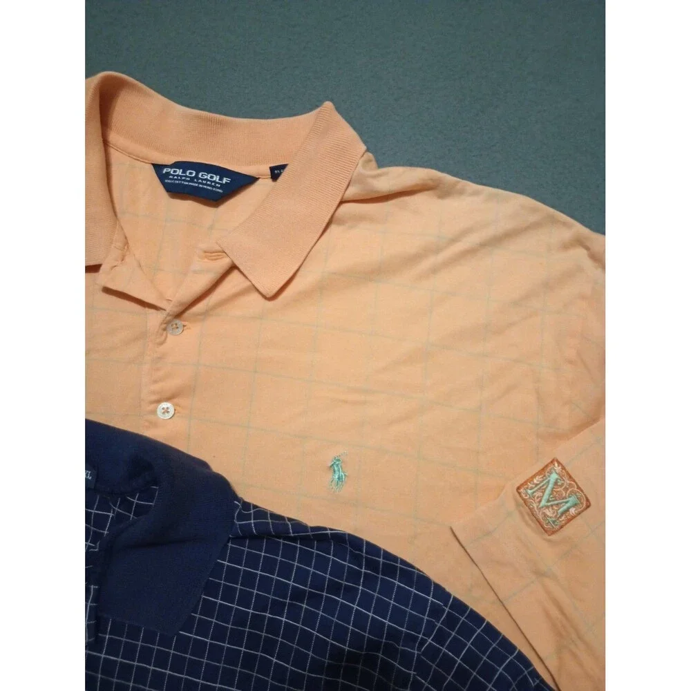 Lot Of 2 Polo Golf Shirt Ralph Lauren XXL Blue/Orange Read